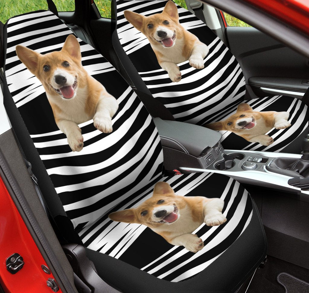 3D All Over Print Corgi Car Seat Covers, Front Auto Seat Cover With Dog