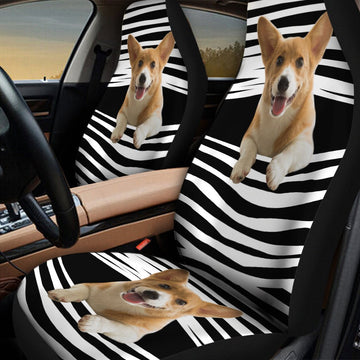 3D All Over Print Corgi Car Seat Covers, Front Auto Seat Cover With Dog