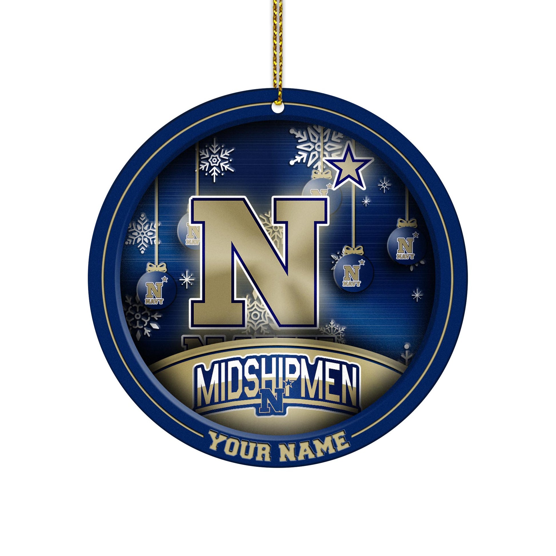 Navy Midshipmen Circle Aluminium Custom Ornament 2 Side Trending New Arrivals H52912 ETUG311023