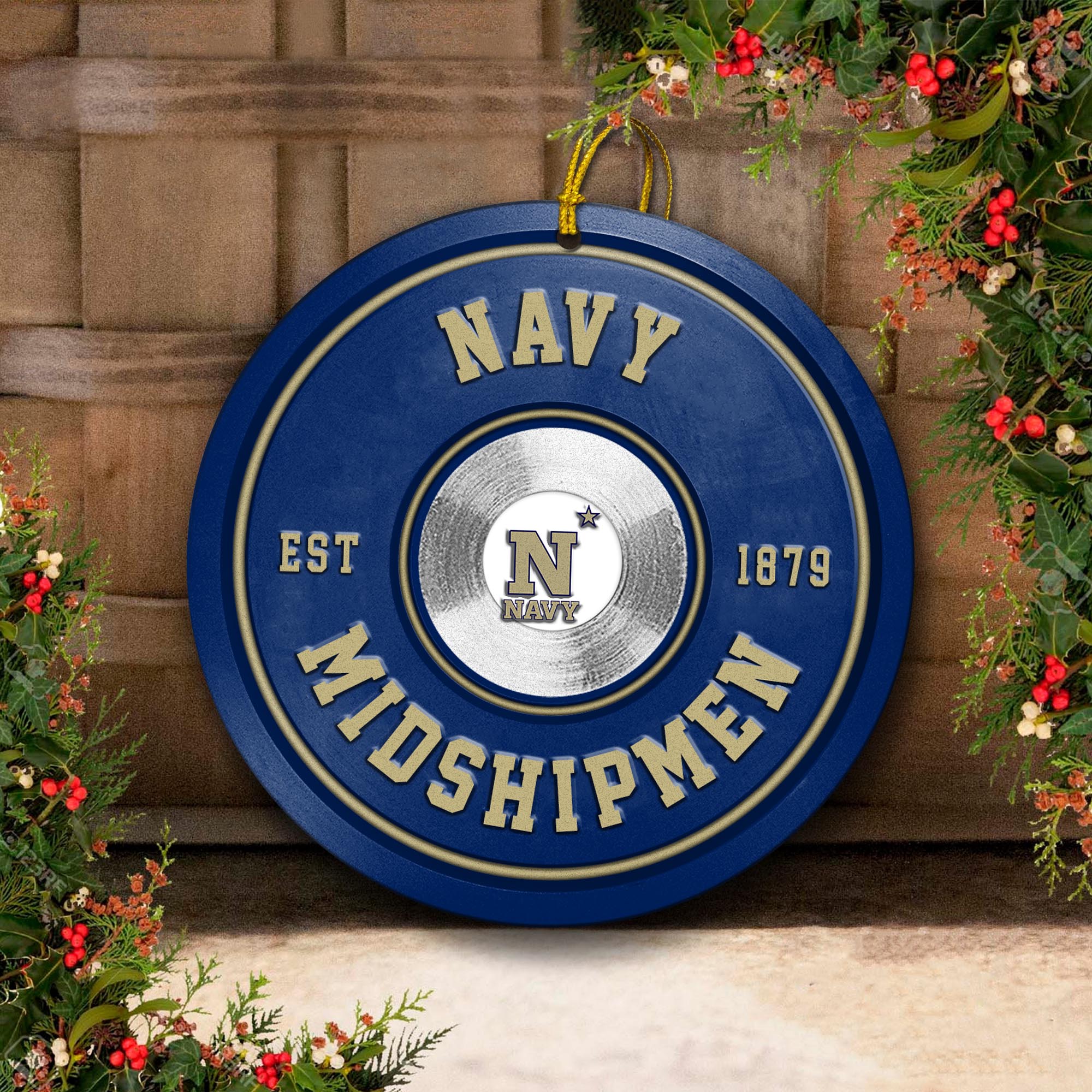 Navy Midshipmen Fitness Circle Aluminium Ornament 2 Side Trending New Arrivals H52883 ETUG311023