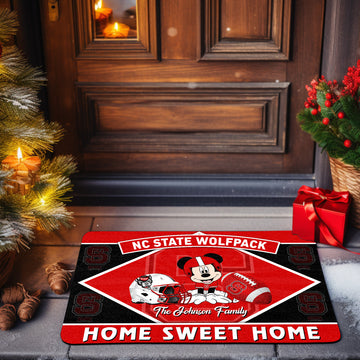 NC State Wolfpack Doormat Custom Your Family Name, Sport Team And MK Doormat, FootBall Fan Gifts EHIVM-52722