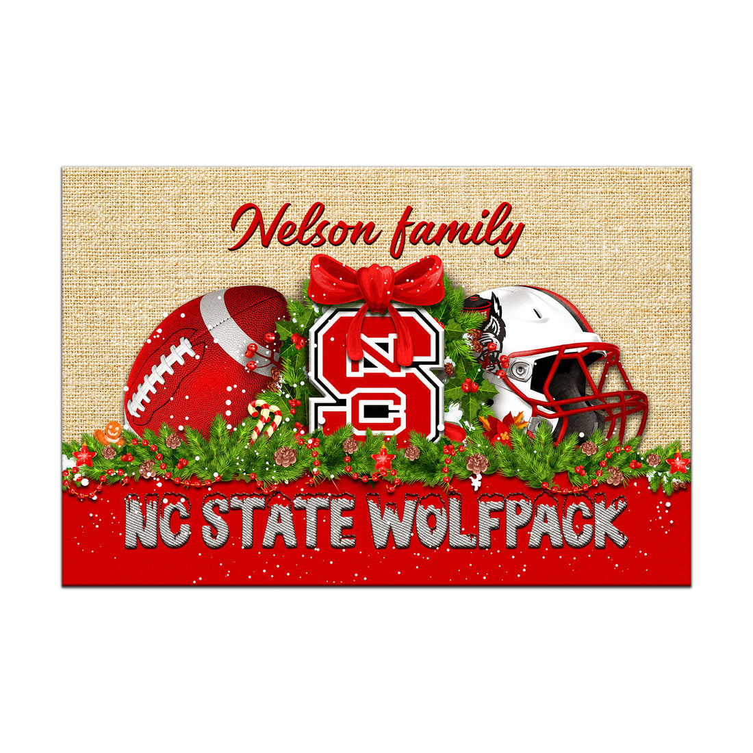 NC State Wolfpack Doormat Personalized Your Name, Sport Team Doormat, Christmas Gifts For Football Fan, Home Decor ETHY-52726