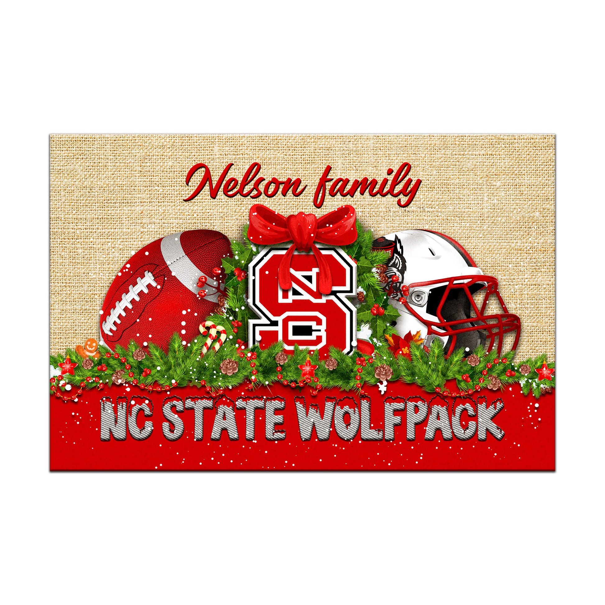 NC State Wolfpack Doormat Personalized Your Name, Sport Team Doormat, Christmas Gifts For Football Fan, Home Decor ETHY-52726