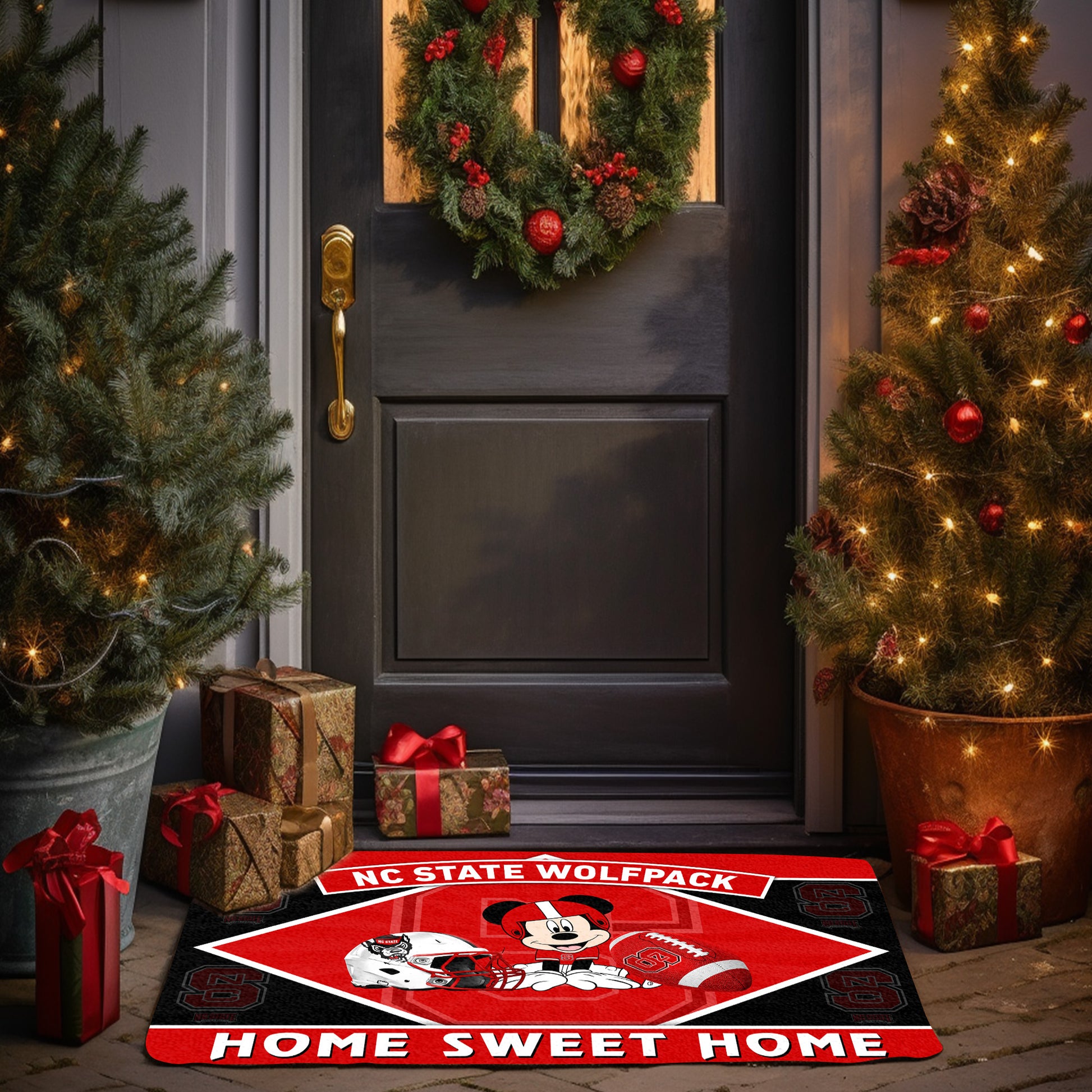 NC State Wolfpack Doormat, Sport Team And MK Doormat, FootBall Fan Gifts