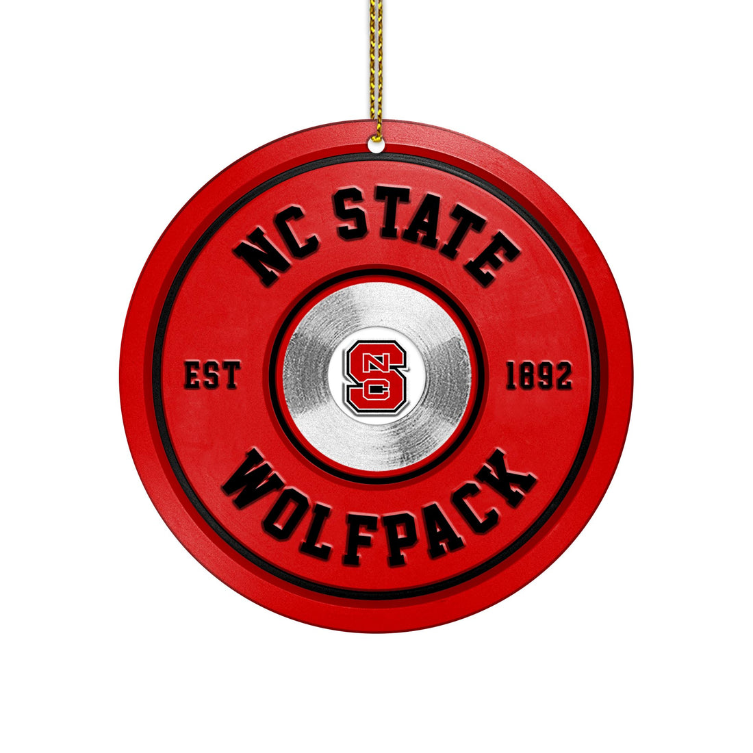 NC State Wolfpack Fitness Circle Aluminium Ornament 2 Side Trending New Arrivals H52883 ETUG311023
