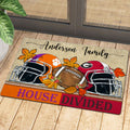 NCAA00-Welcome Fall Football House Divided Doormat - Custom name