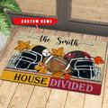 NCAA00-Welcome Fall Football House Divided Doormat - Custom name