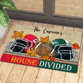 NCAA00-Welcome Fall Football House Divided Doormat - Custom name