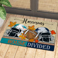 NCAA00-Welcome Fall Football House Divided Doormat - Custom name