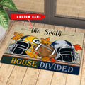 NCAA00-Welcome Fall Football House Divided Doormat - Custom name