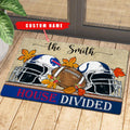 NCAA00-Welcome Fall Football House Divided Doormat - Custom name