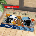NCAA00-Welcome Fall Football House Divided Doormat - Custom name