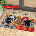 NCAA00-Welcome Fall Football House Divided Doormat - Custom name