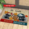 NCAA00-Welcome Fall Football House Divided Doormat - Custom name