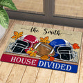NCAA00-Welcome Fall Football House Divided Doormat - Custom name
