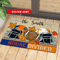 NCAA00-Welcome Fall Football House Divided Doormat - Custom name