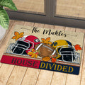 NCAA00-Welcome Fall Football House Divided Doormat - Custom name