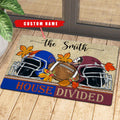 NCAA00-Welcome Fall Football House Divided Doormat - Custom name