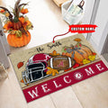 NCAA01-Alabama Crimson Tide Welcome Fall Football Doormat - Custom name