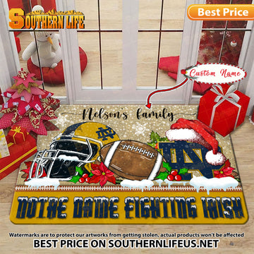 NCAA02-Notre Dame Fighting Irish Football X-Mas Doormat - Custom name