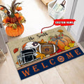 NCAA03-Auburn Tigers Welcome Fall Football Doormat - Custom name