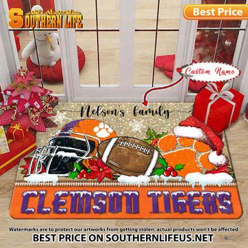 NCAA05-Clemson Tigers Football X-Mas Doormat - Custom name