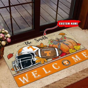 NCAA09-Tennessee Volunteers Welcome Fall Football Doormat - Custom name