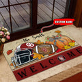 NCAA10-Oklahoma Sooners Welcome Fall Football Doormat - Custom name