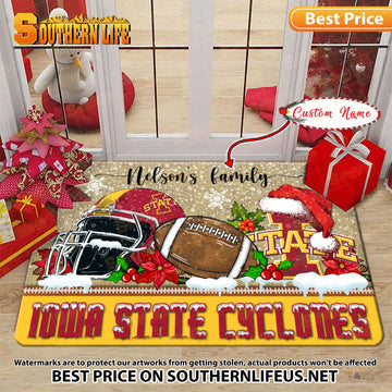 NCAA11-Iowa State Cyclones Football X-Mas Doormat – Custom name