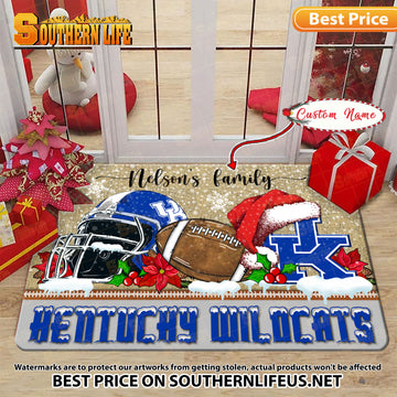 NCAA12-Kentucky Wildcats Football X-Mas Doormat – Custom name