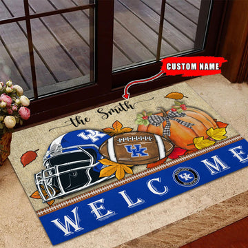 NCAA12-Kentucky Wildcats Welcome Fall Football Doormat - Custom name