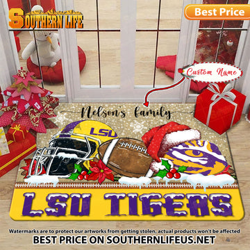 NCAA13-LSU Tigers Football X-Mas Doormat – Custom name