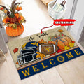 NCAA14-West Virginia Mountaineers Welcome Fall Football Doormat - Custom name