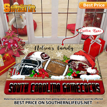 NCAA15-South Carolina Gamecocks Football X-Mas Doormat – Custom name