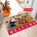NCAA19-Nebraska Cornhuskers Welcome Fall Football Doormat - Custom name