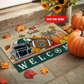 NCAA20-Michigan State Spartans Welcome Fall Football Doormat - Custom name