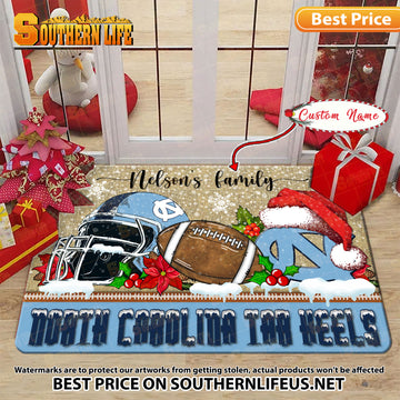 NCAA20-North Carolina Tar Heels Football X-Mas Doormat – Custom name
