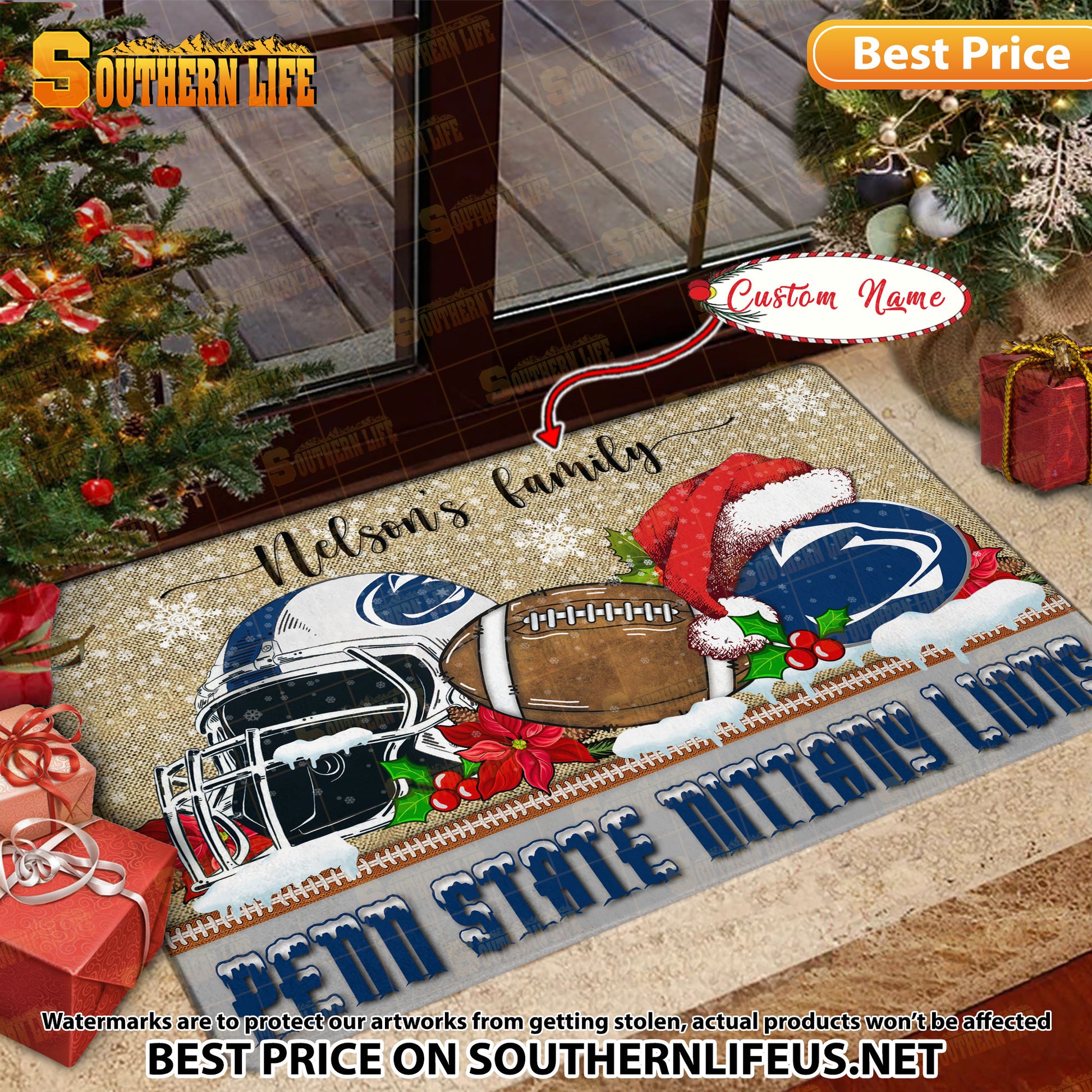 NCAA27-Penn State Nittany Lions Football X-Mas Doormat – Custom name