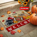 NCAA30-Indiana Hoosiers Welcome Fall Football Doormat - Custom name