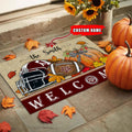 NCAA31-Texas A&M Aggies Welcome Fall Football Doormat - Custom name