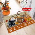 NCAA32-Texas Longhorns Welcome Fall Football Doormat - Custom name