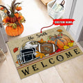 NCAA33-UCF Knights Welcome Fall Football Doormat - Custom name