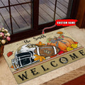 NCAA33-UCF Knights Welcome Fall Football Doormat - Custom name