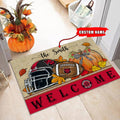 NCAA41-Arkansas State Red Wolves Welcome Fall Football Doormat - Custom name