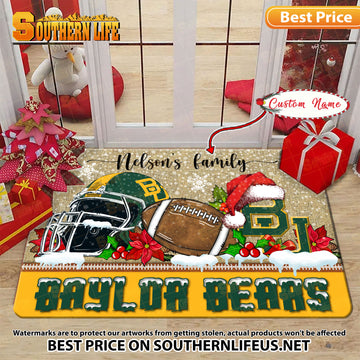 NCAA43-Baylor Bears Football X-Mas Doormat – Custom name