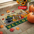 NCAA43-Baylor Bears Welcome Fall Football Doormat - Custom name