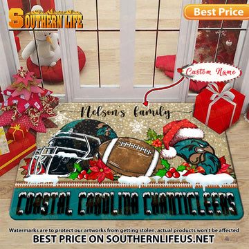 NCAA46-Coastal Carolina Chanticleers Football X-Mas Doormat – Custom name
