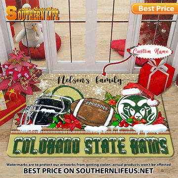 NCAA48-Colorado State Rams Football X-Mas Doormat – Custom name