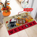 NCAA50-Davidson Wildcats Welcome Fall Football Doormat - Custom name