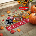 NCAA53-Houston Cougars Welcome Fall Football Doormat - Custom name